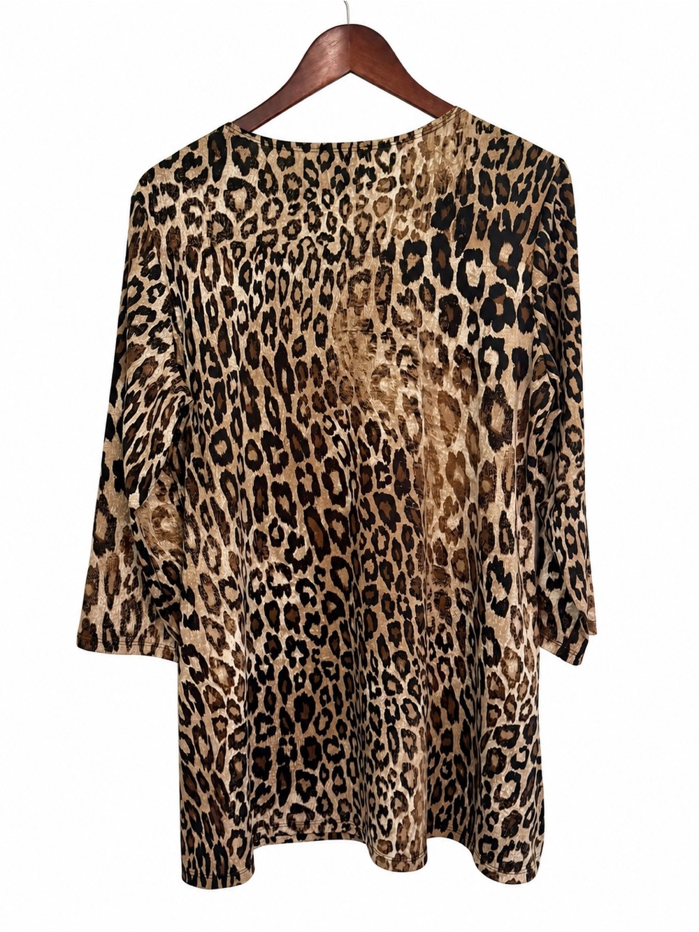 Slinky Brand Leopard Print Tunic Top - Brown/Black